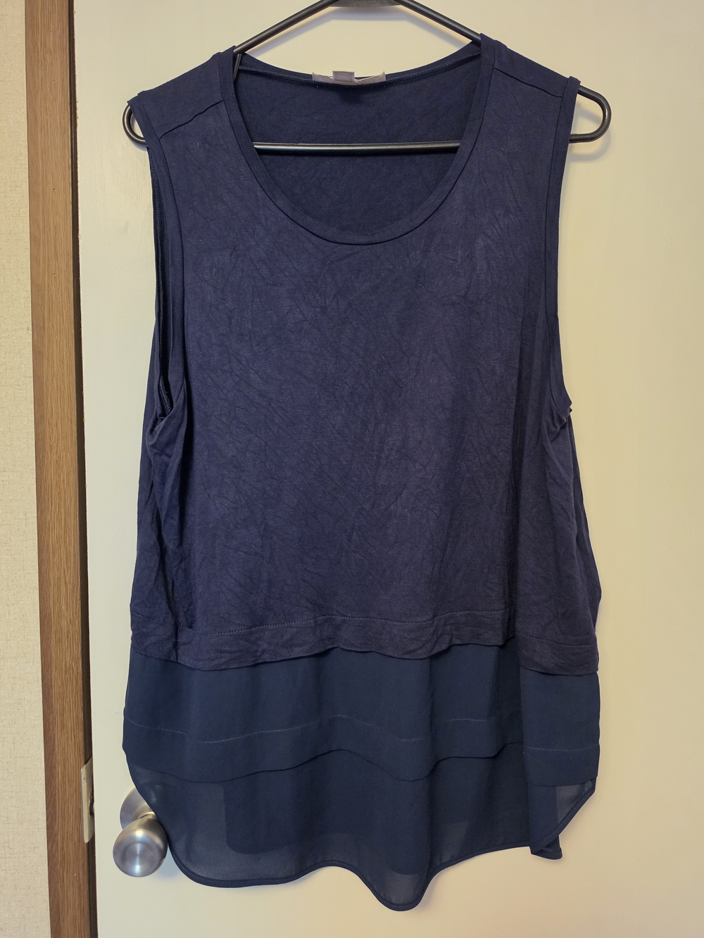 Michael Kors Navy Layered Sleeveless Blouse